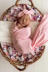 Snuggle Hunny Kids Snuggle Hunny Bubblegum Organic Jersey Wrap & Topknot Set