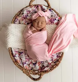 Snuggle Hunny Kids Snuggle Hunny Bubblegum Organic Jersey Wrap & Topknot Set
