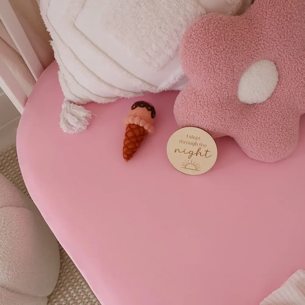 Snuggle Hunny Kids Snuggle Hunny Bubblegum Organic Fitted Cot Sheet