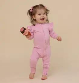 Snuggle Hunny Kids Snuggle Hunny Bubblegum Organic Snugglesuit Convertible Romper