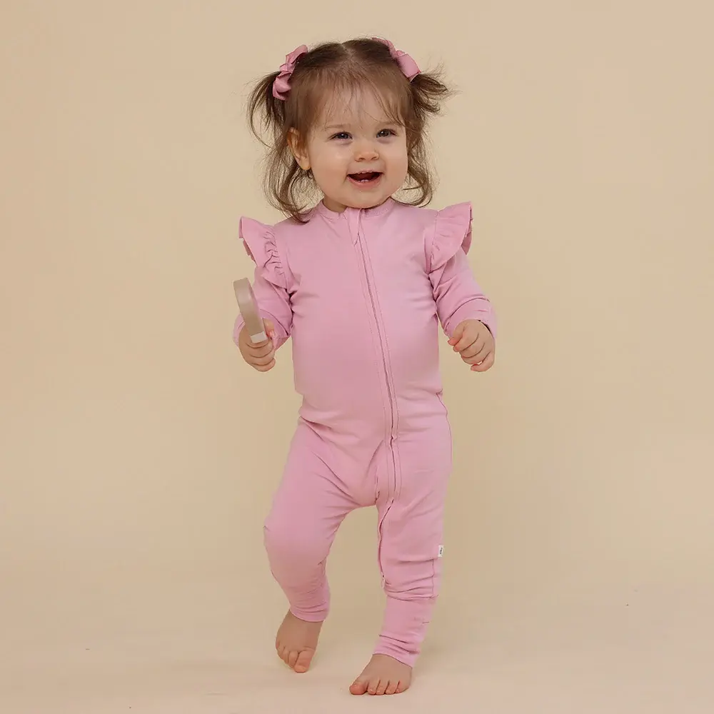 Snuggle Hunny Kids Snuggle Hunny Bubblegum Organic Snugglesuit Convertible Romper