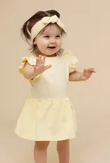 Snuggle Hunny Kids Snuggle Hunny Lemon Sorbet Short Sleeve Organic Dress