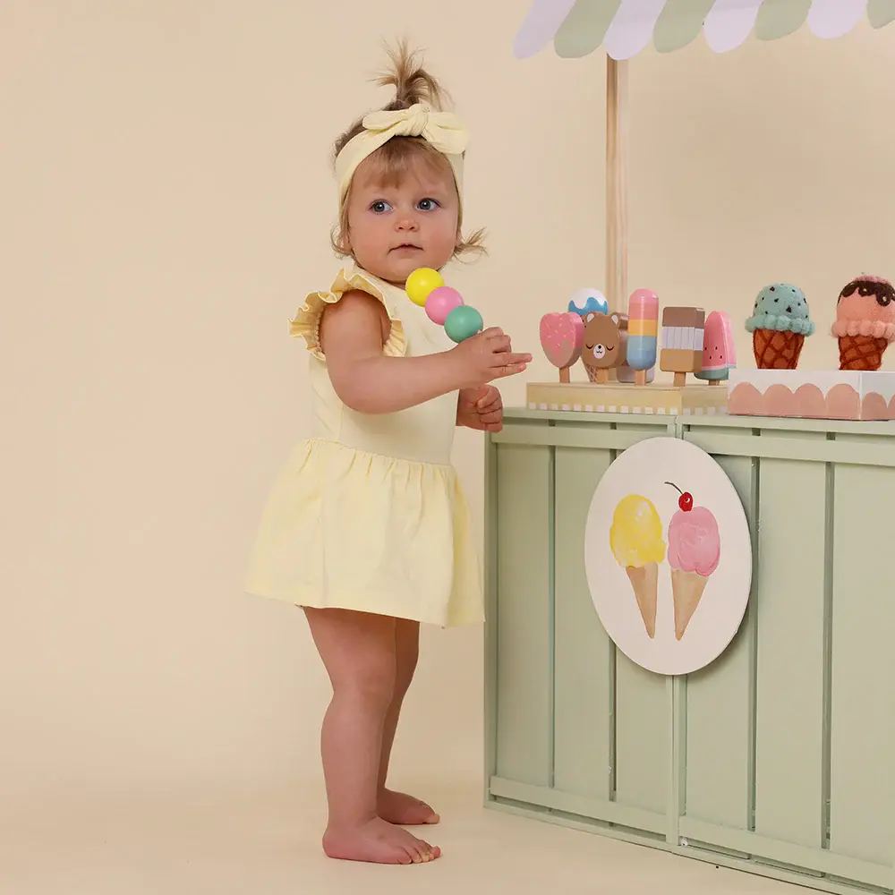 Snuggle Hunny Kids Snuggle Hunny Lemon Sorbet Short Sleeve Organic Dress