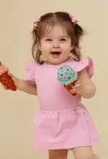 Snuggle Hunny Kids Snuggle Hunny Bubblegum Short Sleeve Organic Dress