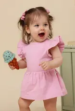 Snuggle Hunny Kids Snuggle Hunny Bubblegum Short Sleeve Organic Dress