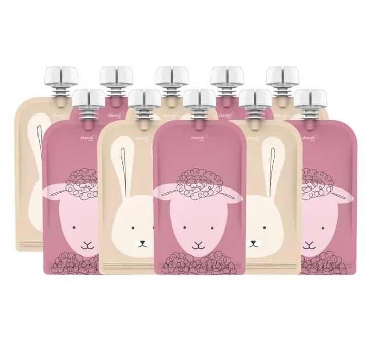 Cherub Baby Cherub Baby Re-usable Food Storage Pouch Mini's 10PK 120ml/4oz