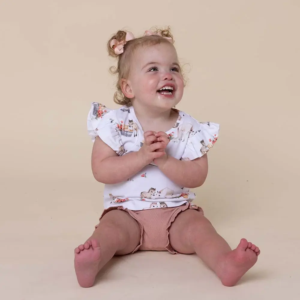 Snuggle Hunny Kids Snuggle Hunny Pony Pals Organic T-Shirt with Frill