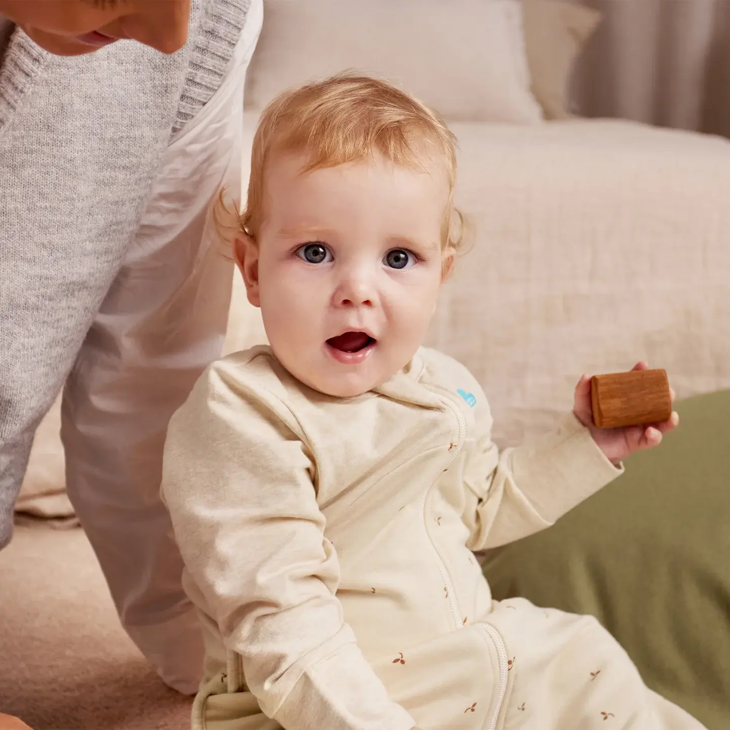 Love To Dream Love To Dream Sleep Bag Long Sleeve 1.5 Tog Cotton Oatmeal Twigs