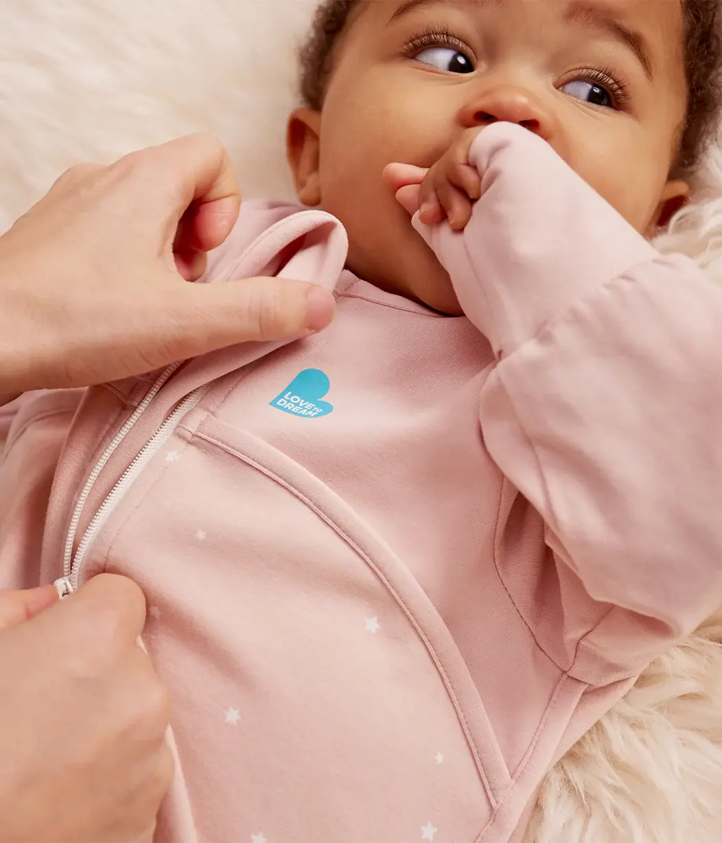 Love To Dream Love To Dream Sleep Bag Long Sleeve 1.0 Tog Cotton Powder Pink Twinkle
