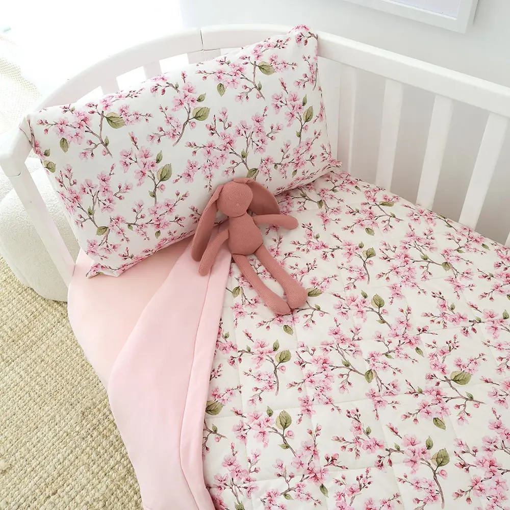 Snuggle Hunny Kids Snuggle Hunny Cherry Blossom Organic Cotton Cot Comforter
