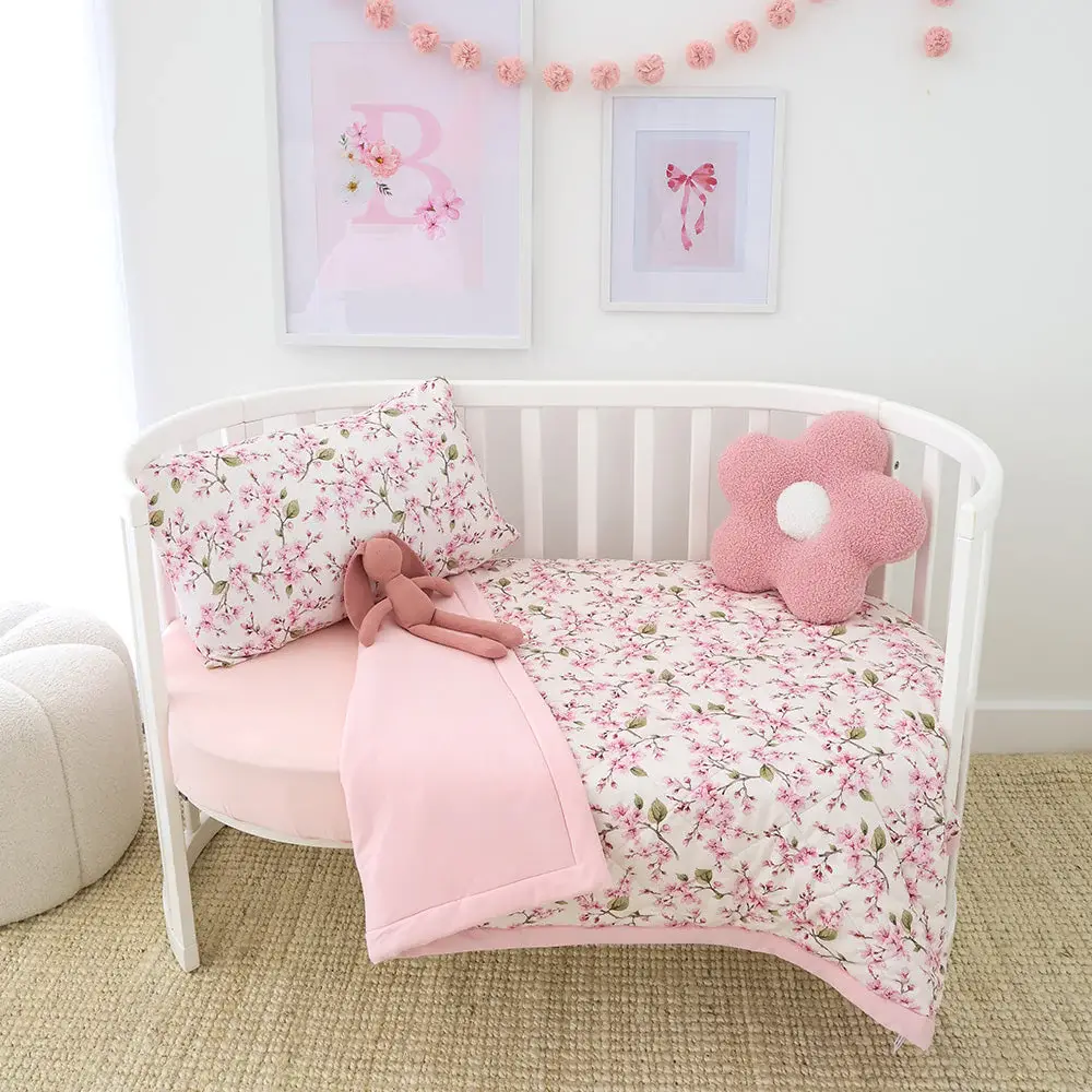Snuggle Hunny Kids Snuggle Hunny Cherry Blossom Organic Cotton Cot Comforter
