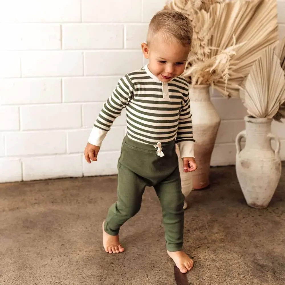 Snuggle Hunny Kids Snuggle Hunny Olive Organic Pants - 6-12 Months (0)