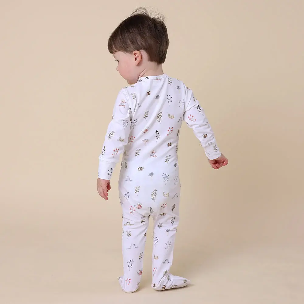 Snuggle Hunny Kids Snuggle Hunny Organic Snuggle Sleepsuit Zip Footie - Garden Friends