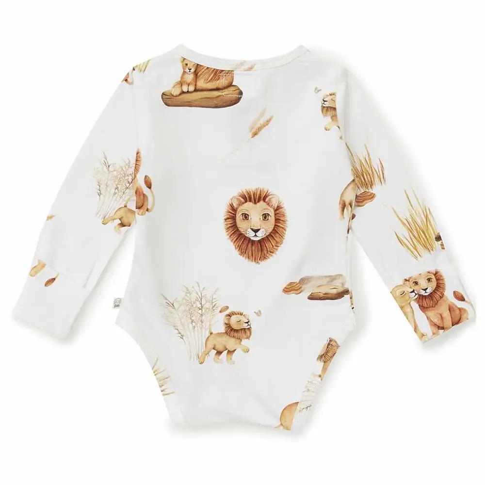 Snuggle Hunny Kids Snuggle Hunny Lion Long Sleeve Organic Bodysuit - 6-12 Months (0)
