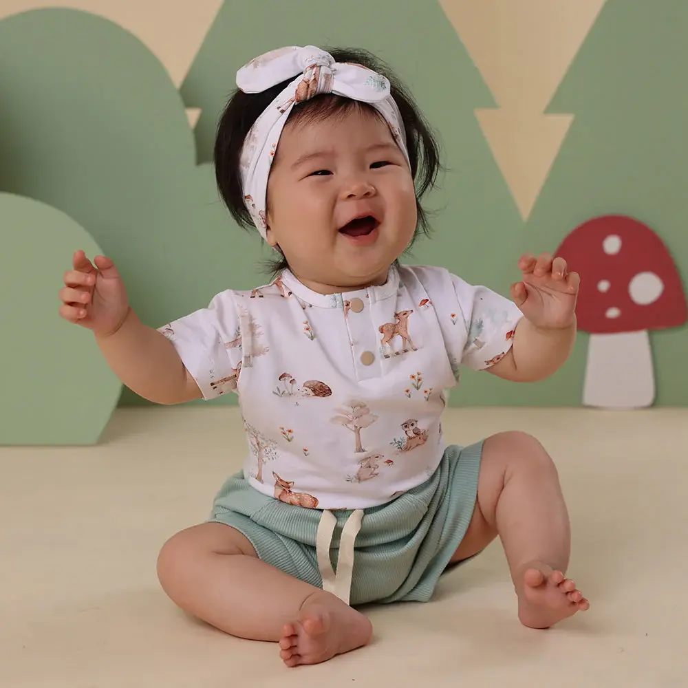 Snuggle Hunny Kids Snuggle Hunny Woodland Tales Short Sleeve Organic Bodysuit - Size 1