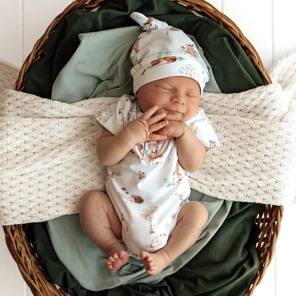 Snuggle Hunny Kids Snuggle Hunny Woodland Tales Short Sleeve Organic Bodysuit - Newborn (0000)