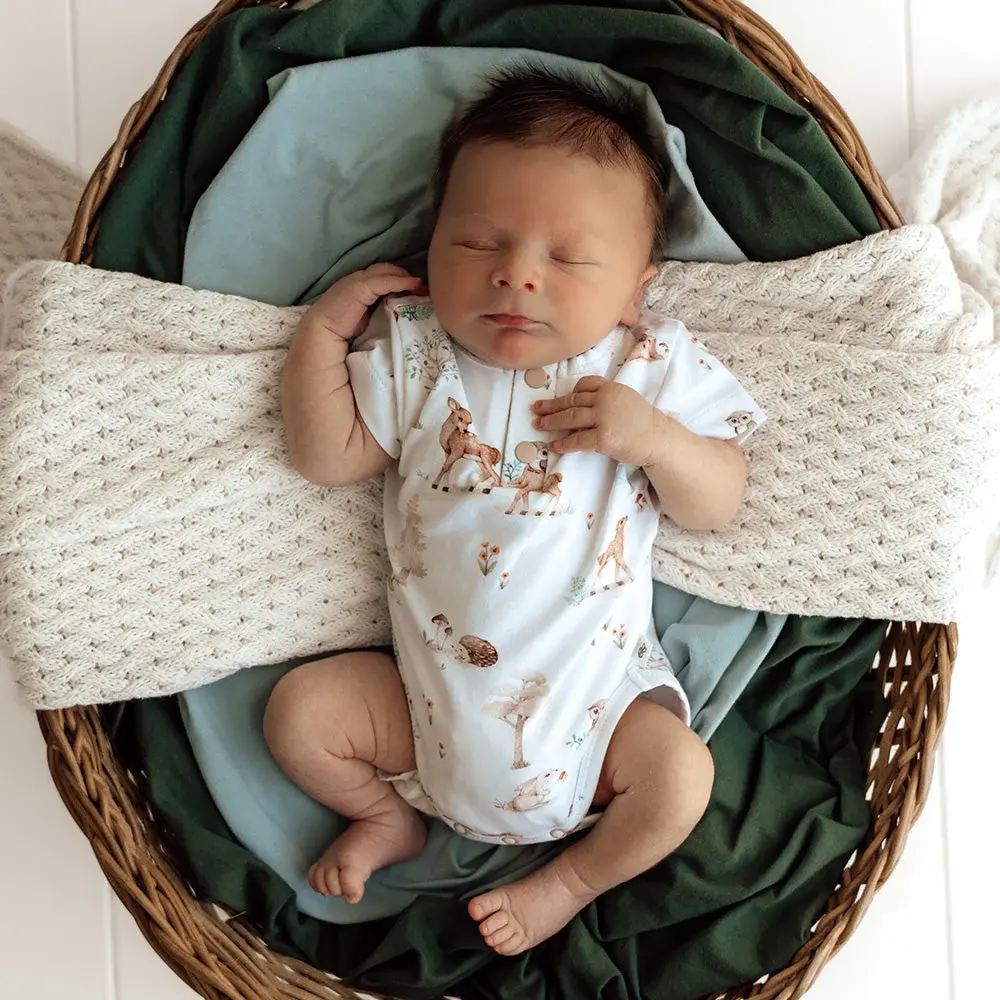 Snuggle Hunny Kids Snuggle Hunny Woodland Tales Short Sleeve Organic Bodysuit - 0-3 Months (000)