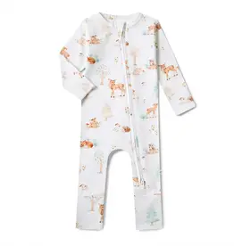 Snuggle Hunny Kids Snuggle Hunny Woodland Tales Organic Snugglesuit Convertible Romper - Newborn (0000)