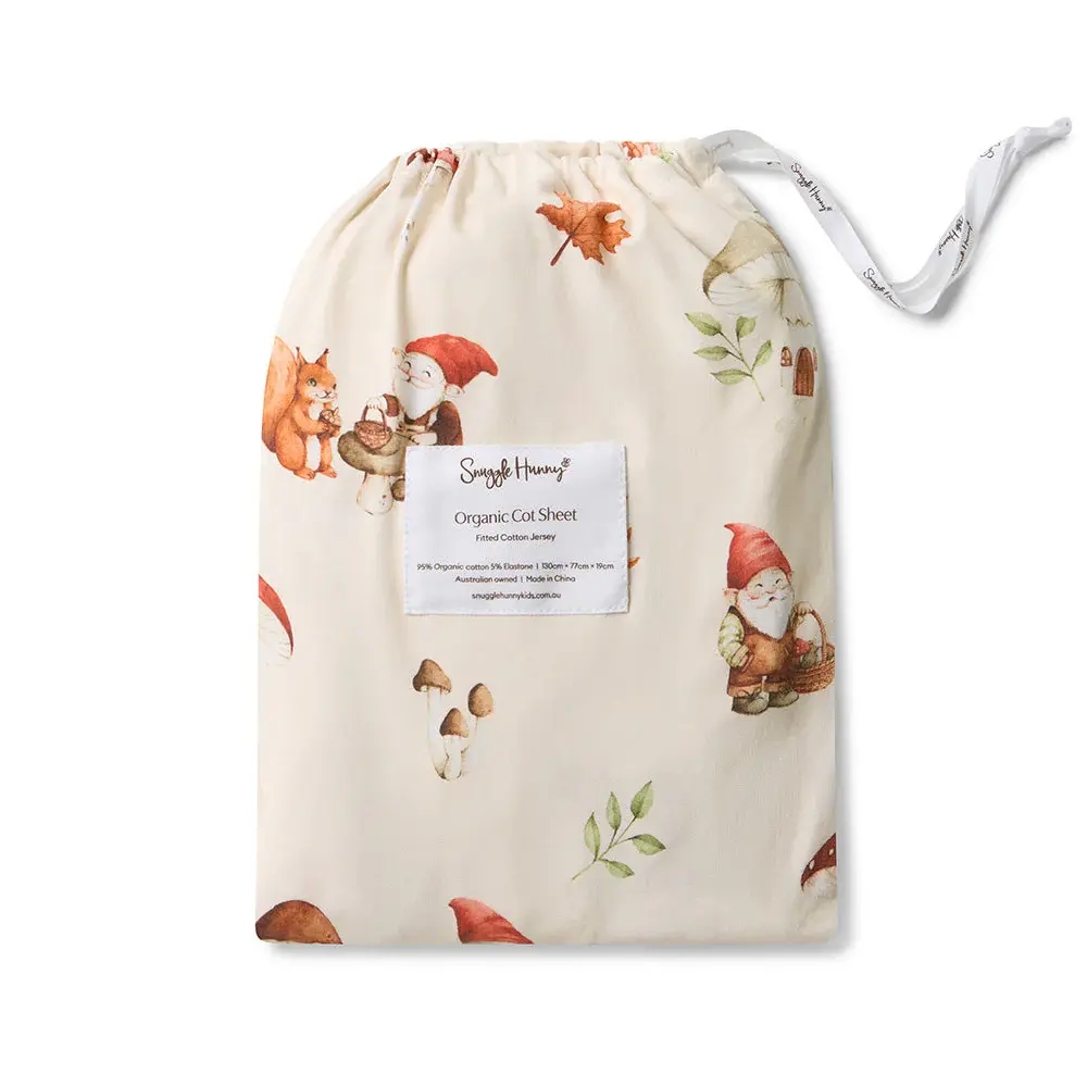 Snuggle Hunny Kids Snuggle Hunny Gnomes Organic Fitted Cot Sheet