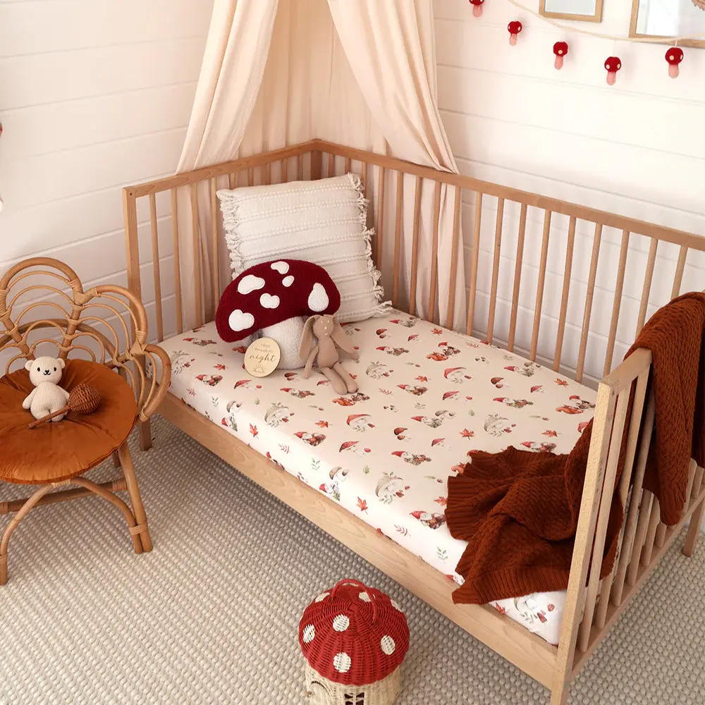 Snuggle Hunny Kids Snuggle Hunny Gnomes Organic Fitted Cot Sheet