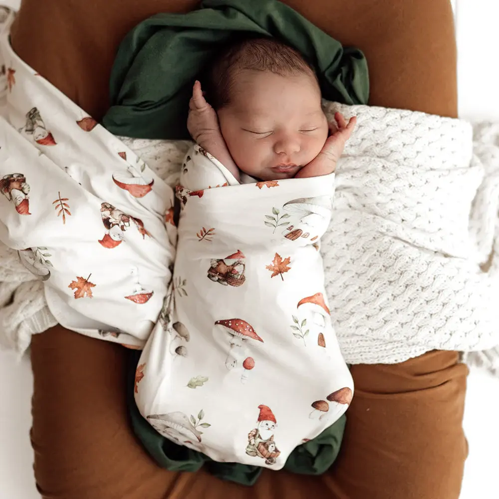 Snuggle Hunny Kids Snuggle Hunny Gnomes Organic Jersey Wrap & Beanie Set