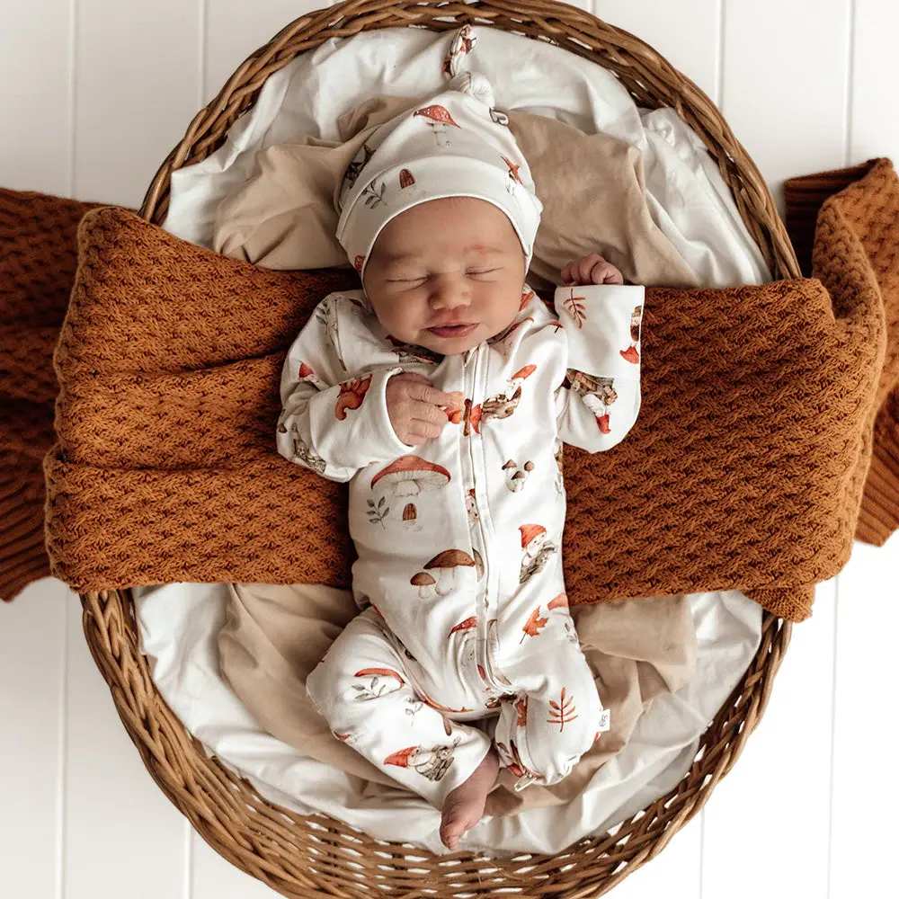 Snuggle Hunny Kids Snuggle Hunny Gnomes Organic Snugglesuit Convertible Romper - Newborn (0000)