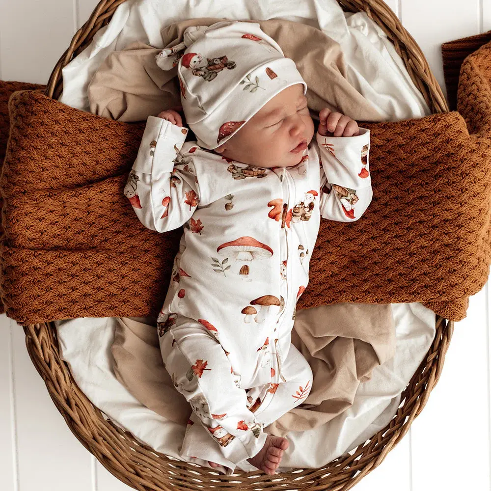 Snuggle Hunny Kids Snuggle Hunny Gnomes Organic Snugglesuit Convertible Romper - 0-3 Months (000)