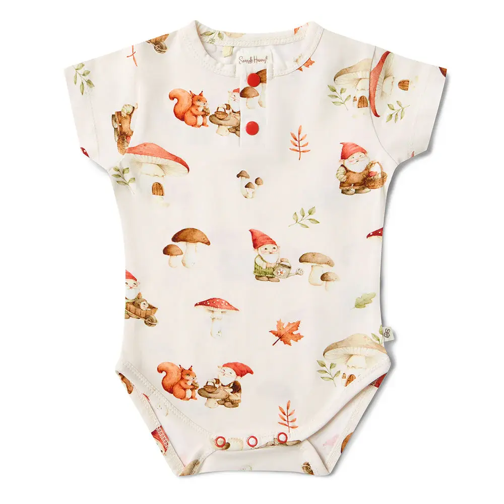 Snuggle Hunny Kids Snuggle Hunny Gnomes Short Sleeve Organic Bodysuit - 3-6 Months (00)