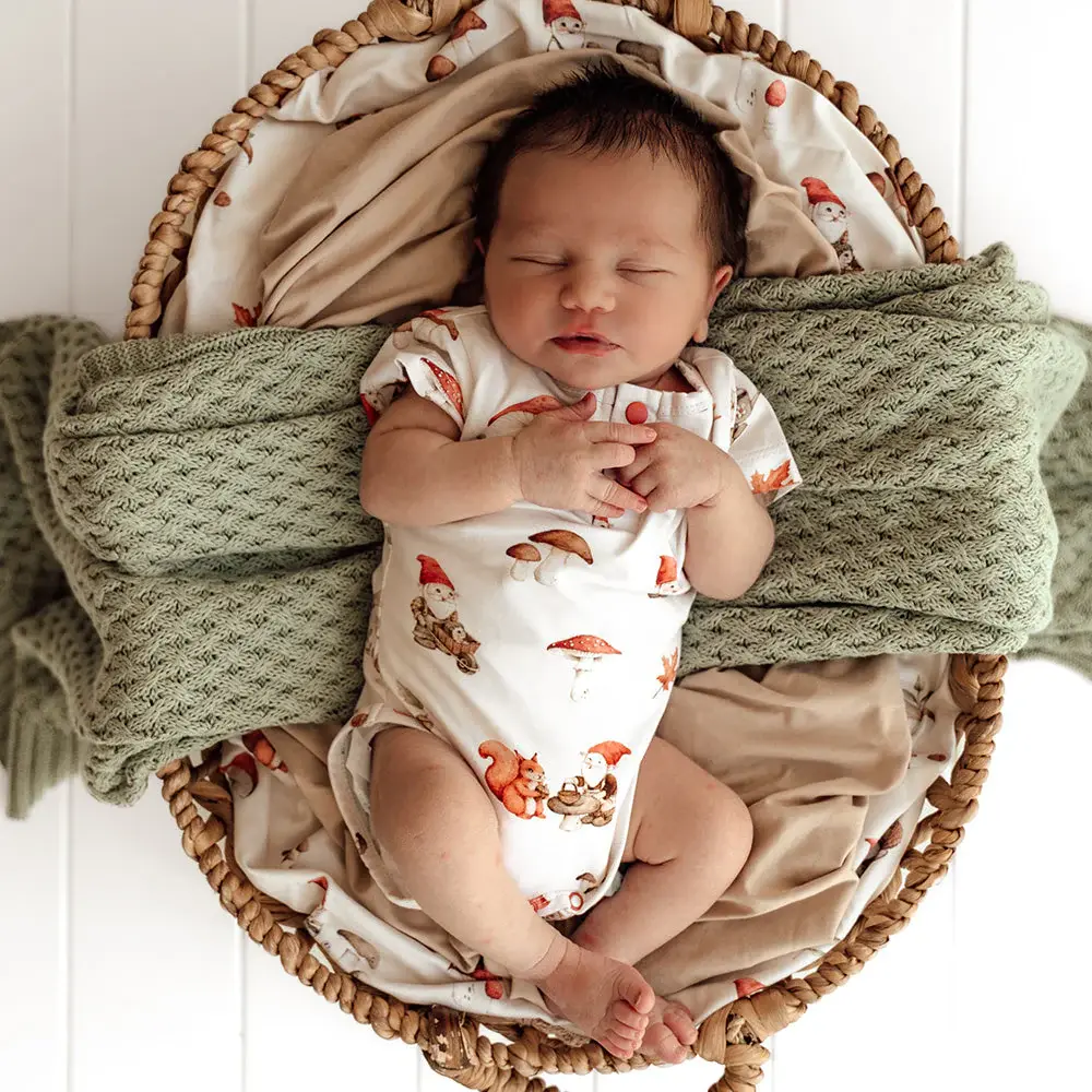 Snuggle Hunny Kids Snuggle Hunny Gnomes Short Sleeve Organic Bodysuit - 0-3 Months (000)