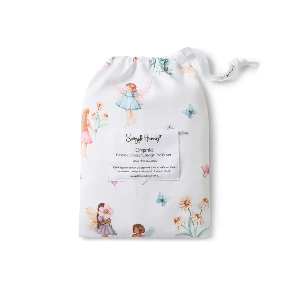 Snuggle Hunny Kids Snuggle Hunny Fairy Garden Organic Bassinet Sheet / Change Pad Cover