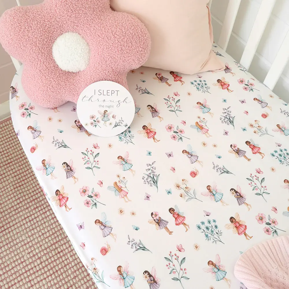 Snuggle Hunny Kids Snuggle Hunny Fairy Garden Organic Fitted Cot Sheet