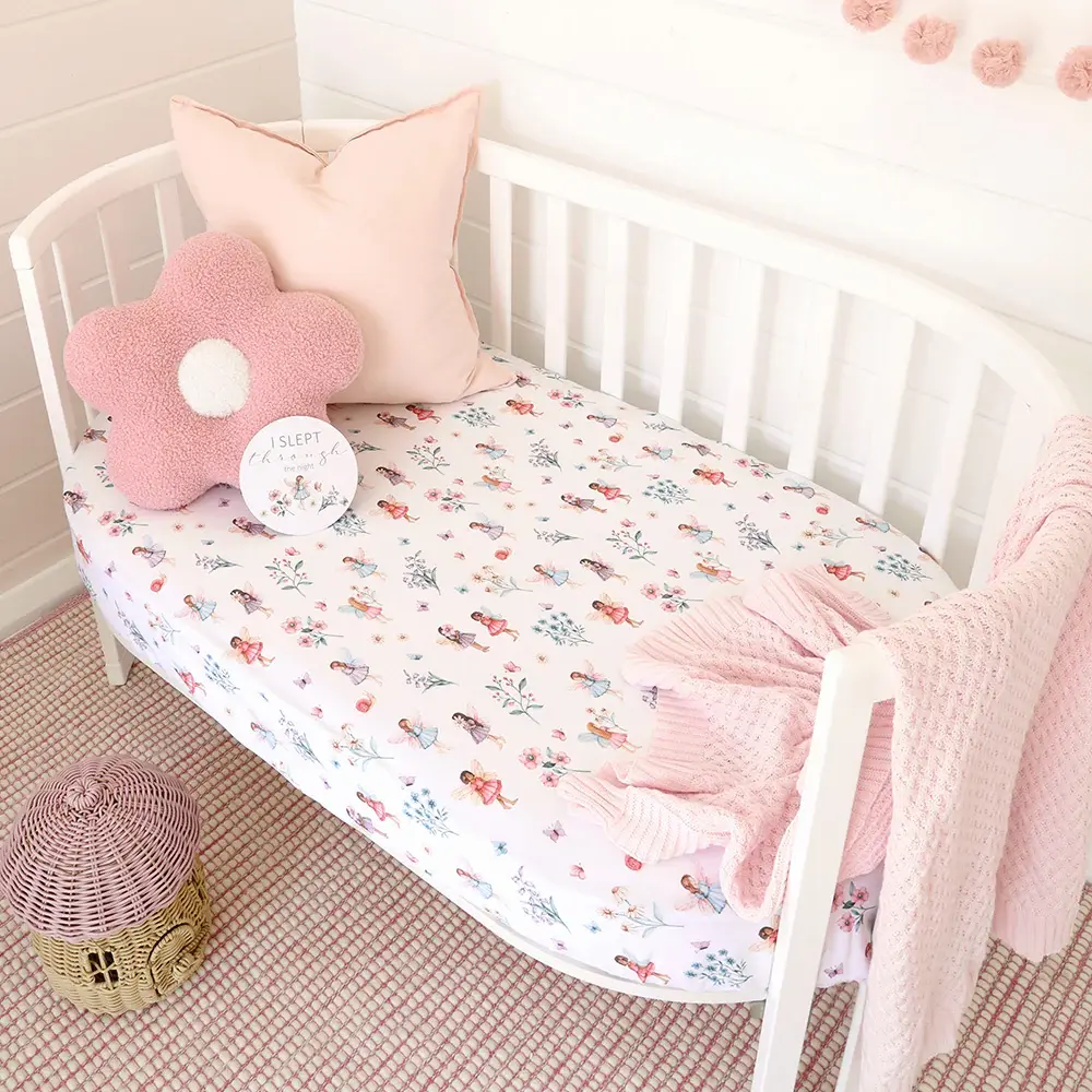Snuggle Hunny Kids Snuggle Hunny Fairy Garden Organic Fitted Cot Sheet