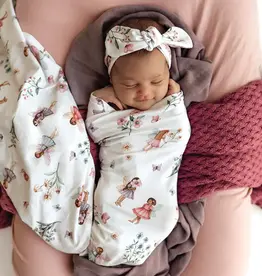 Snuggle Hunny Kids Snuggle Hunny Fairy Garden Organic Jersey Wrap & Topknot Set