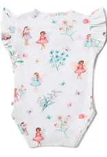 Snuggle Hunny Kids Snuggle Hunny Fairy Garden Short Sleeve Organic Bodysuit with Frill - Newborn (0000)