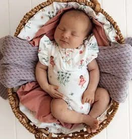 Snuggle Hunny Kids Snuggle Hunny Fairy Garden Short Sleeve Organic Bodysuit with Frill - 0-3 Months (000)