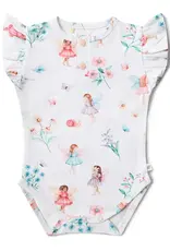 Snuggle Hunny Kids Snuggle Hunny Fairy Garden Short Sleeve Organic Bodysuit with Frill - 3-6 Months (00)