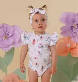Snuggle Hunny Kids Snuggle Hunny Fairy Garden Short Sleeve Organic Bodysuit with Frill - 6-12 Months (0)