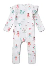 Snuggle Hunny Kids Snuggle Hunny Fairy Garden Organic Snugglesuit Convertible Romper - 6-12 Months (0)