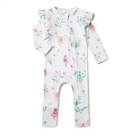Snuggle Hunny Kids Snuggle Hunny Fairy Garden Organic Snugglesuit Convertible Romper - 6-12 Months (0)