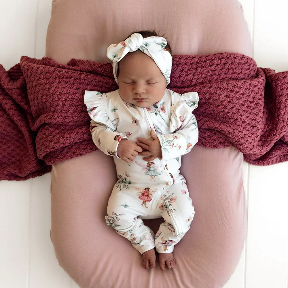 Snuggle Hunny Kids Snuggle Hunny Fairy Garden Organic Snugglesuit Convertible Romper - 3-6 Months (00)