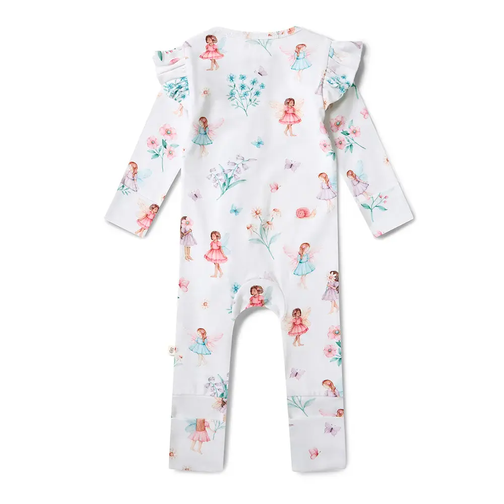 Snuggle Hunny Kids Snuggle Hunny Fairy Garden Organic Snugglesuit Convertible Romper - 3-6 Months (00)