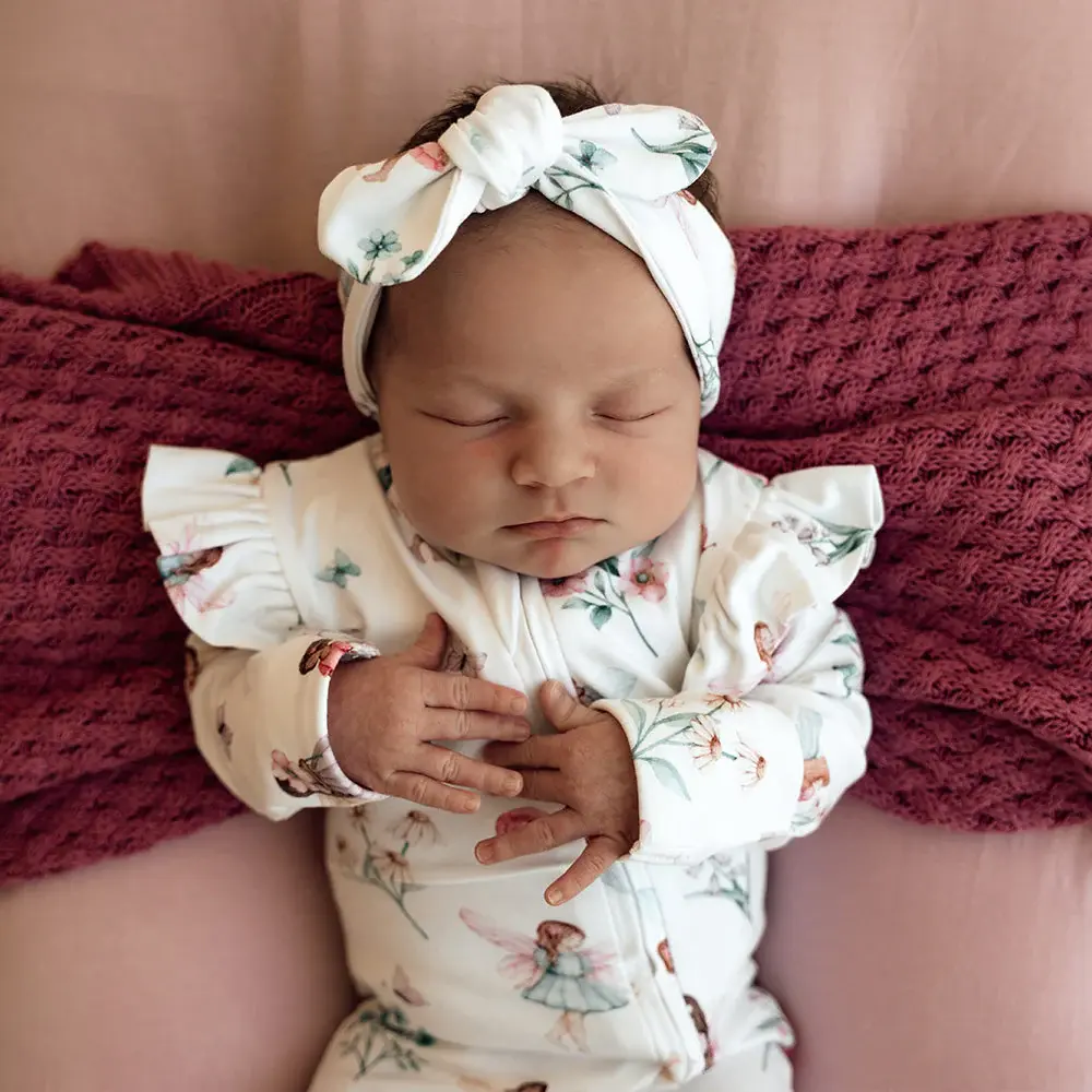 Snuggle Hunny Kids Snuggle Hunny Fairy Garden Organic Snugglesuit Convertible Romper - 0-3 Months (000)