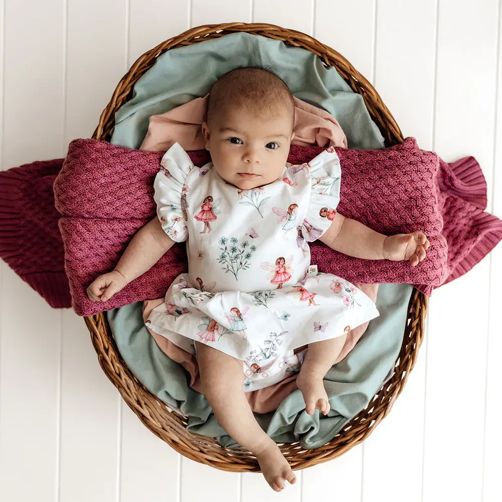 Snuggle Hunny Kids Snuggle Hunny Fairy Garden Short Sleeve Organic Dress - 3-6 Months (00)