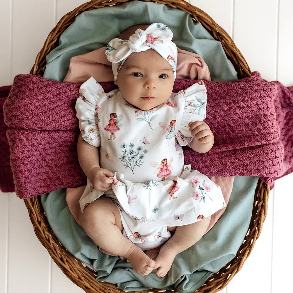 Snuggle Hunny Kids Snuggle Hunny Fairy Garden Short Sleeve Organic Dress - 3-6 Months (00)