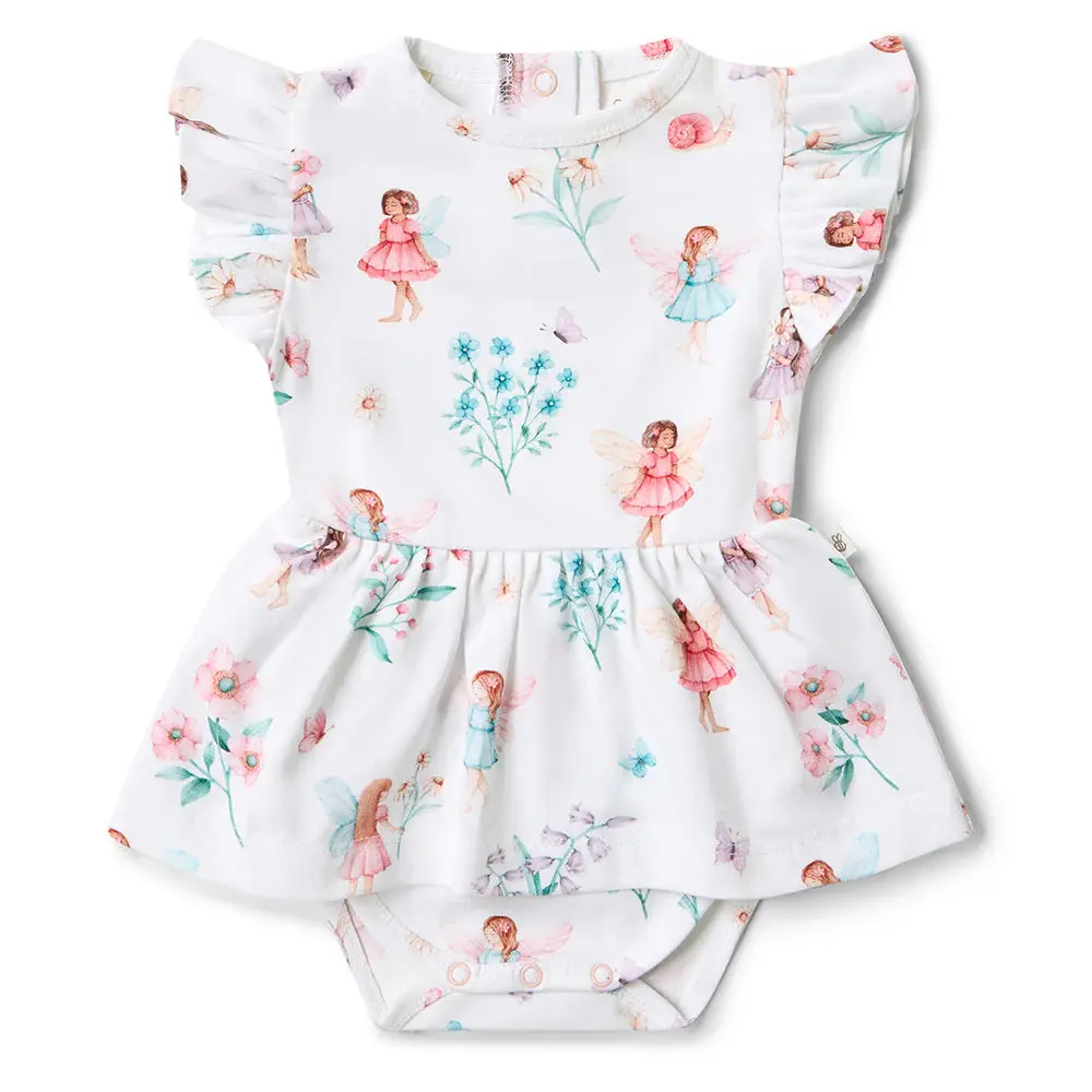 Snuggle Hunny Kids Snuggle Hunny Fairy Garden Short Sleeve Organic Dress - 3-6 Months (00)