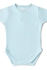 Snuggle Hunny Kids Snuggle Hunny Baby Blue Short Sleeve Organic Bodysuit - Size 1