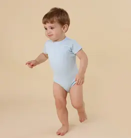 Snuggle Hunny Kids Snuggle Hunny Baby Blue Short Sleeve Organic Bodysuit - 6-12 Months (0)