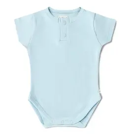 Snuggle Hunny Kids Snuggle Hunny Baby Blue Short Sleeve Organic Bodysuit - 3-6 Months (00)