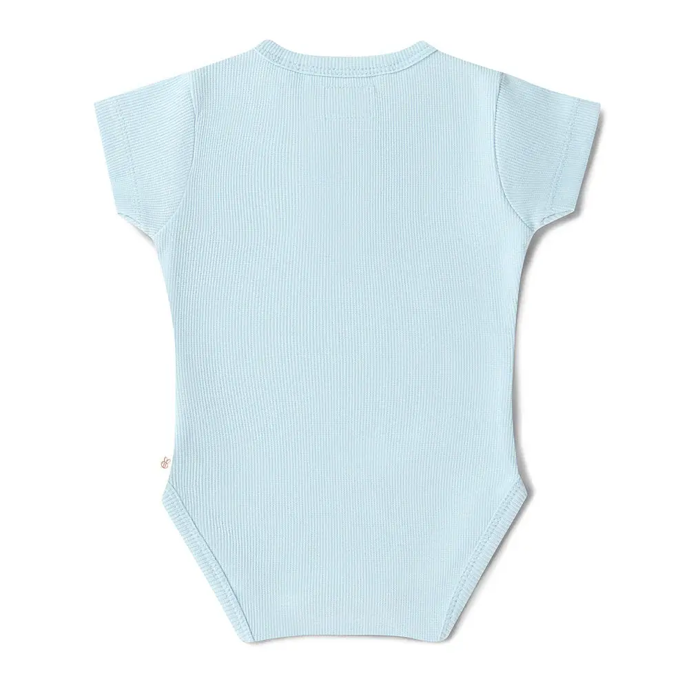 Snuggle Hunny Kids Snuggle Hunny Baby Blue Short Sleeve Organic Bodysuit - 3-6 Months (00)