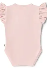 Snuggle Hunny Kids Snuggle Hunny Baby Pink Short Sleeve Organic Bodysuit with Frill - Size 1